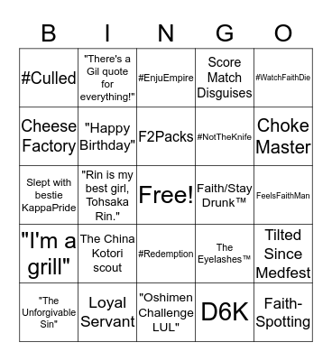 Faith-GO Bingo Card