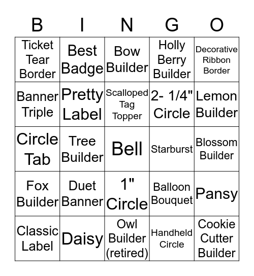Punches Bingo Card