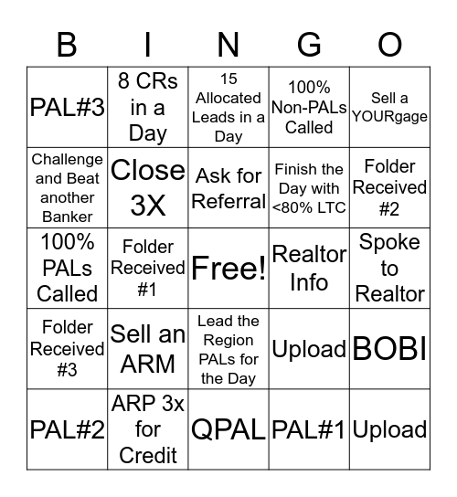 Banker Bingo Card