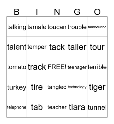 /t/ BINGO Card