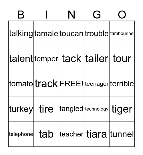 /t/ BINGO Card