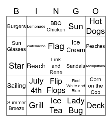 July 4th  Bingo Card