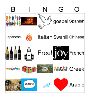 Pentecost Bingo Card