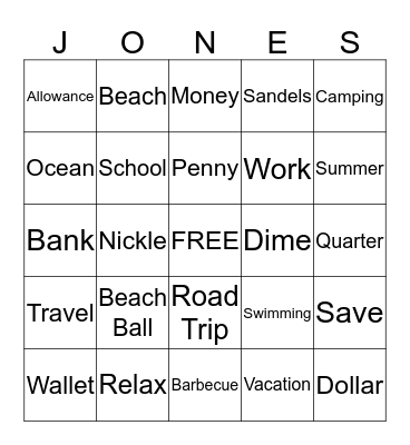 Bring Your Child To Work Day Bingo Card