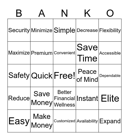 I noticed that...Would you be interested in____? Bingo Card