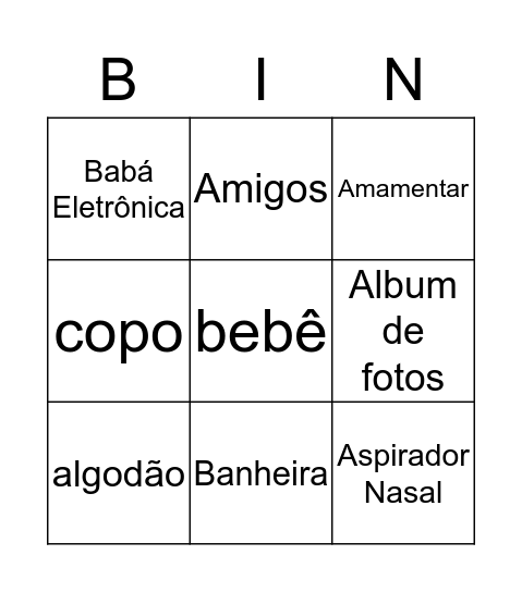 BINGO DA LARA Bingo Card