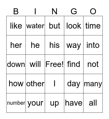 Bingo1 Bingo Card