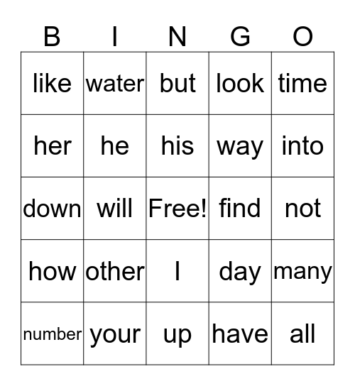 Bingo1 Bingo Card