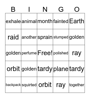 Fundations Bingo  Unit 10 Review Bingo Card