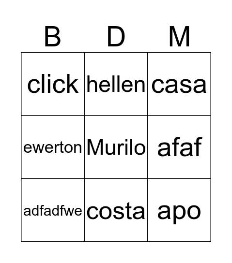 Bingo do Murilo Bingo Card
