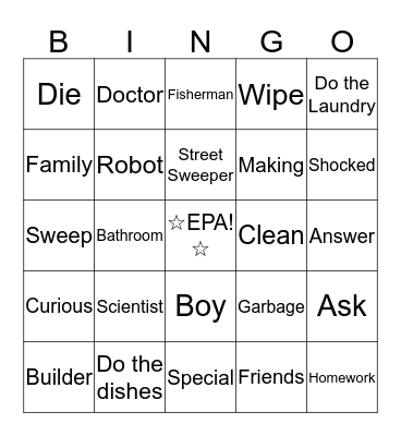 Test Vocabulary Review Bingo Card