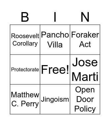 Unit 11: Imperialism Bingo Card