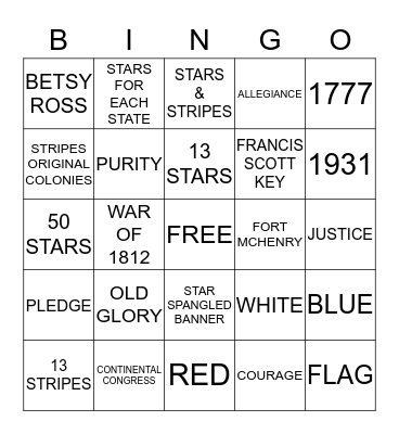 FLAG DAY Bingo Card