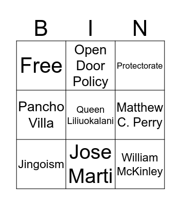 Vocabulary List Bingo Card