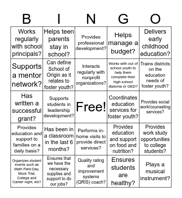 Find someone who... Bingo Card