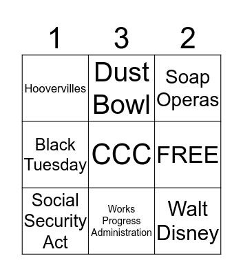 Vocabulary Bingo Card