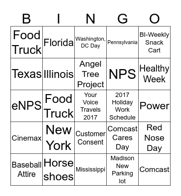 Your Voice Travels  Bingo Card