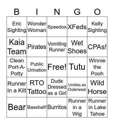 RTO BINGO! Bingo Card