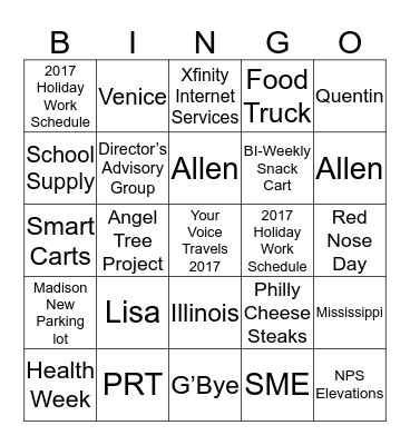 Your Voice Travels  Bingo Card