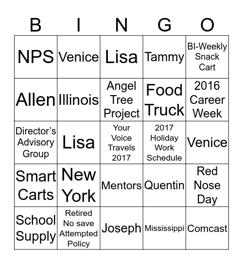 Your Voice Travels  Bingo Card
