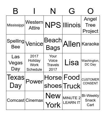 Your Voice Travels  Bingo Card