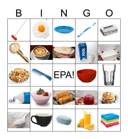 Picture dictionary Bingo Card