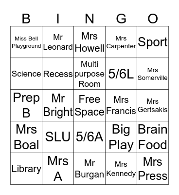 MDPS Buddy Bingo! Bingo Card