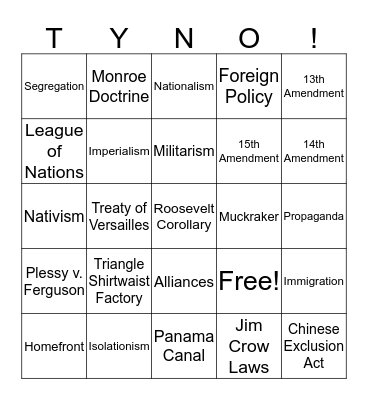 Units 1-4  Bingo Card