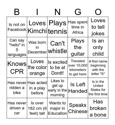ISO Bingo: Find someone who... Bingo Card
