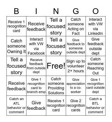 Culture Bingo Card