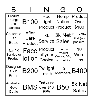 June 2017 Bingo Card