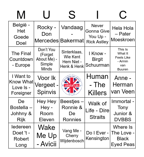 101 Bingo Card