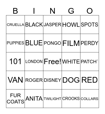 PONGO BING0 Bingo Card