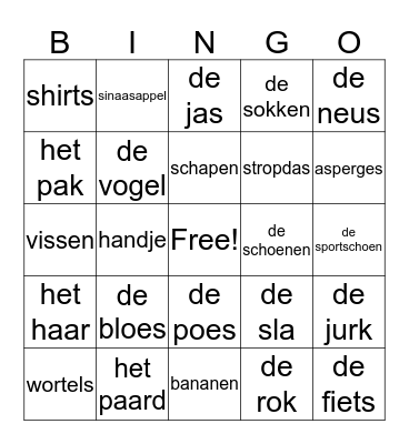 Herhaling Bingo Card