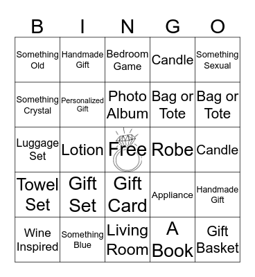 Quiana's Bridal Shower Bingo Card