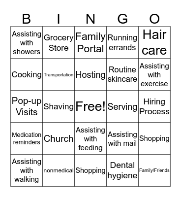 Info Session Bingo Card