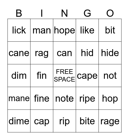 Read! Bingo Card