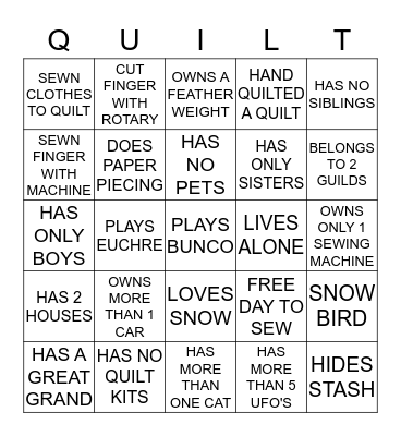 Bus Trip Bingo Card