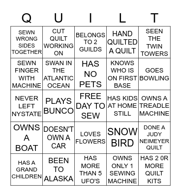 Bus Trip Bingo Card