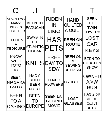 Bus Trip Bingo Card