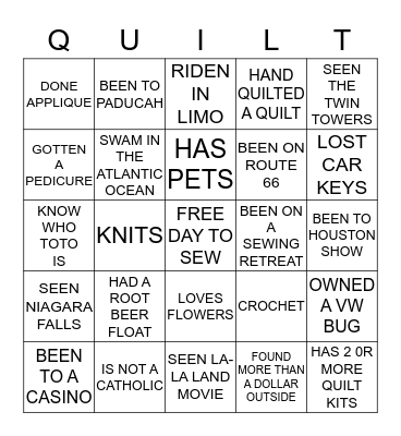 Bus Trip Bingo Card