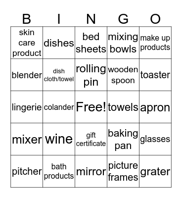 Chloe's Bridal Shower Bingo  Bingo Card