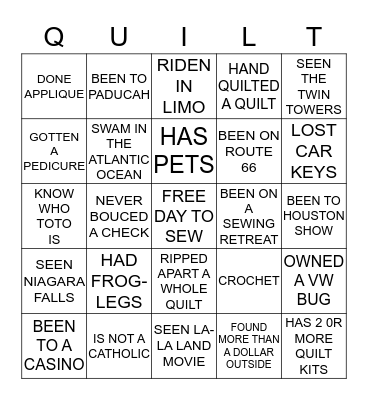 Bus Trip Bingo Card