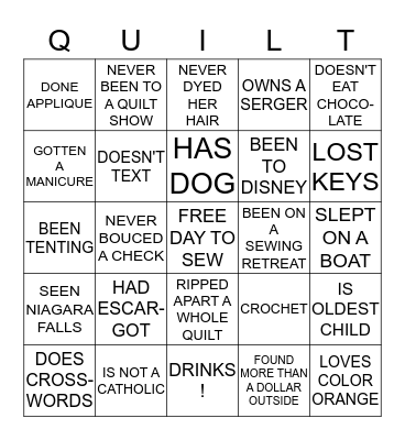 Bus Trip Bingo Card