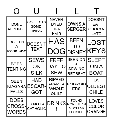 Bus Trip Bingo Card