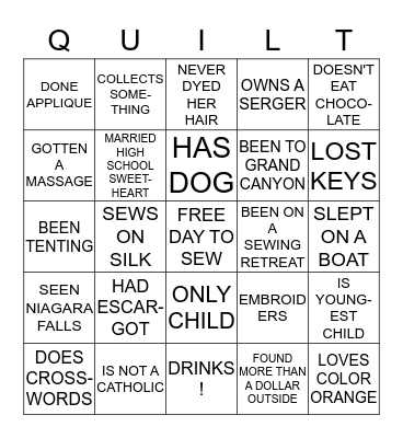 Bus Trip Bingo Card
