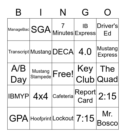 Round Up Bingo Card
