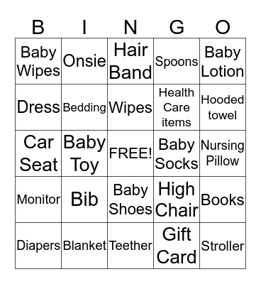 Jessie and Ruben's Baby Shower Bingo! Good Luck! Bingo Card