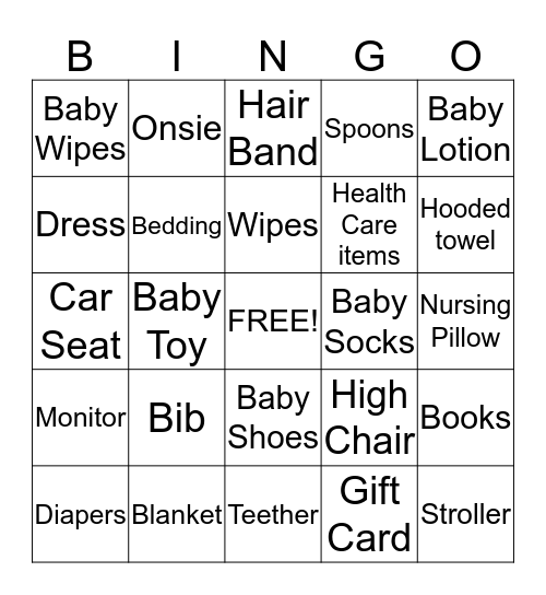 Jessie and Ruben's Baby Shower Bingo! Good Luck! Bingo Card