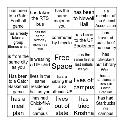 Find someone who... Bingo Card